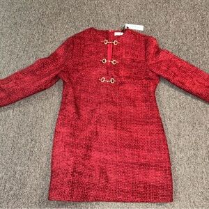 Commense Red Long Sleeve Dress